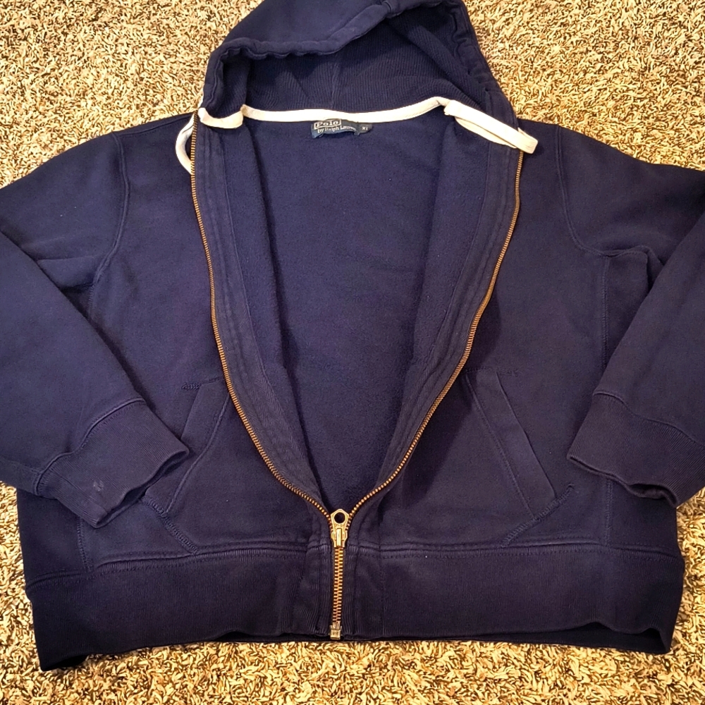 Polo Ralph Lauren Navy Hoodie with Red Logo - Picture 4 of 5